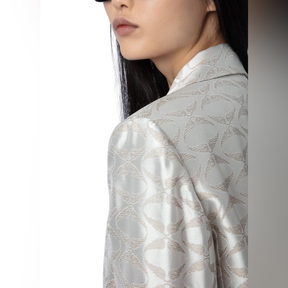 Zadig&Voltaire White Silver Wings Jacquard Blazer, NWT, $748MSRP - Picture 3 of 10